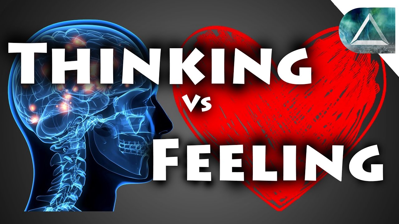 Thinking vs Feeling. Blue brain versus red heart animation.